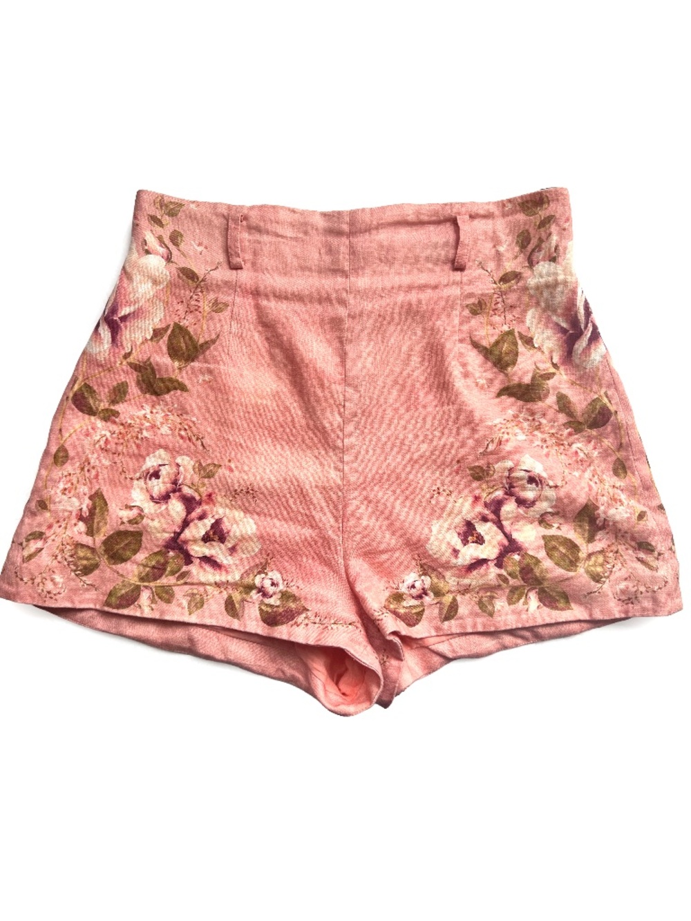 Zimmermann Rosa Pink Peony Floral Shorts Size 3